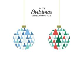 boules de noël joyeux avec motif triangle coloré vecteur