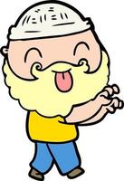 doodle personnage dessin animé barbe homme vecteur