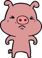 personnage de cochon de vecteur en style cartoon