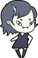 personnage de fille de vampire de vecteur dans le style de dessin animé