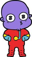 personnage extraterrestre de vecteur en style cartoon