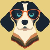 illustration graphique vectoriel de beagle portant des lunettes de soleil isolé bon pour le logo, l'icône, la mascotte, l'impression ou la personnalisation de votre conception