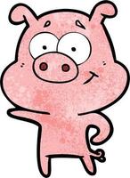 personnage de cochon de vecteur en style cartoon