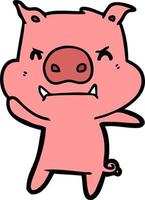 personnage de cochon de vecteur en style cartoon