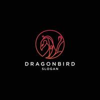 modèle d'icône de conception de logo oiseau dragon vecteur