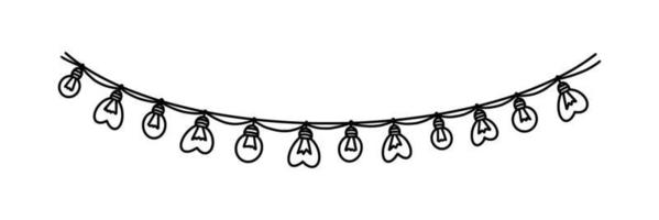 guirlande d'ampoules pour carnaval ou fête. guirlande de lampe décor isolé sur fond blanc. illustration vectorielle vecteur