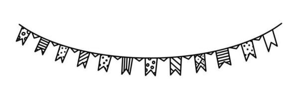 guirlande de drapeaux pour carnaval ou célébration. guirlande de décor isolé sur fond blanc. illustration vectorielle vecteur