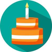 Gâteau d'anniversaire orange, illustration, vecteur, sur fond blanc. vecteur