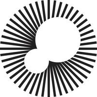illustration abstraite du logo cercle et rayons dans un style branché et minimaliste vecteur
