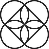 illustration abstraite du logo de la fleur à quatre pétales dans un style branché et minimal vecteur