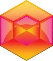 illustration abstraite du logo hexagonal dans un style branché et minimal vecteur