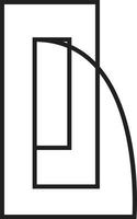illustration abstraite du logo de la ligne carrée dans un style branché et minimaliste vecteur
