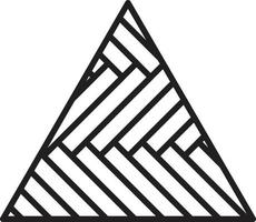 illustration abstraite du logo du triangle pyramidal dans un style branché et minimaliste vecteur