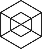 illustration abstraite du logo hexagonal dans un style branché et minimal vecteur