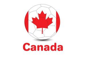 coupe du monde de football de la fifa avec le drapeau du canada. coupe du monde du qatar 2022. illustration du drapeau du canada. vecteur