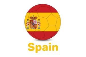 coupe du monde de football de la fifa avec le drapeau de l'espagne. coupe du monde qatar 2022. illustration du drapeau espagnol. vecteur