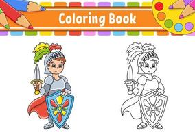 livre de coloriage pour les enfants. personnage de dessin animé. silhouette de contour noir. isolé sur fond blanc. illustration vectorielle. vecteur