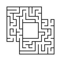 labyrinthe carré. jeu pour les enfants. drôle de labyrinthe. feuille de travail de développement de l'éducation. page d'activité. casse-tête pour les enfants. énigme pour le préscolaire. énigme logique. illustration vectorielle. vecteur