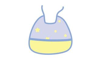 mignon bébé bavoir clipart. bavoir en silicone mignon simple pour bébé alimentation illustration vectorielle plane. tablier bébé ou bavoir avec dessin animé motif étoile dessiné à la main. enfants, baby shower, décoration de crèche vecteur