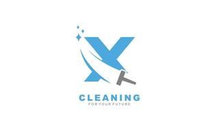 x services de nettoyage de logo pour une entreprise de marque. illustration vectorielle de modèle de ménage pour votre marque. vecteur
