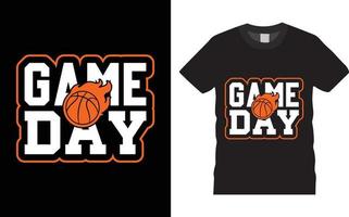 typographie de basket-ball t shirt design vecteur jour de jeu