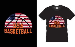 basket ball typographie t shirt design vecteur usa
