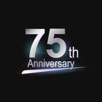 logo moderne de célébration du 75e anniversaire en argent vecteur