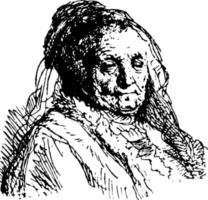 la mère de rembrandt, illustration vintage vecteur