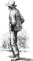 homme avec chapeau, illustration vintage vecteur