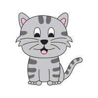 animal mignon de chat en version dessin animé vecteur