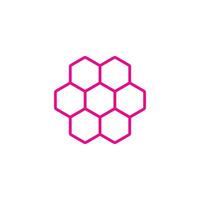 eps10 nid d'abeilles vecteur rose ou icône de ligne de cellules isolée sur fond blanc. symbole de contour de modèle de cellules d'abeilles dans un style moderne simple et plat pour la conception de votre site Web, votre logo et votre application mobile