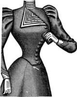 effet de l'utilisation du corset sur la respiration, illustration vintage. vecteur