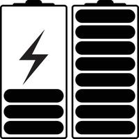 jeu d'icônes de batterie gsm. icône d'indicateur de charge de charge de la batterie. niveau d'énergie de la batterie. ensemble de vecteur de symbole d'indicateur de niveau de charge de la batterie