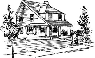 illustration vintage de maison moderne. vecteur