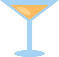 cocktail en verre bleu, illustration, vecteur sur fond blanc.