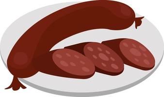 saucisse savoureuse, illustration, vecteur sur fond blanc.