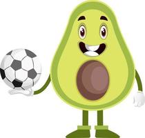 avocat avec ballon de football, illustration, vecteur sur fond blanc.