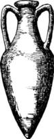 l'amphore est une jarre à deux anses à col étroit gravure d'époque. vecteur