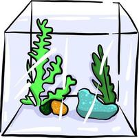 aquarium sans eau , illustration, vecteur sur fond blanc