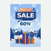 affiche des soldes d'hiver vecteur