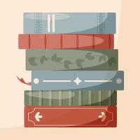 pile de livres. pile de couverture de beaux livres. couleurs chaudes. illustration vectorielle. vecteur