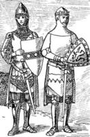 messieurs john de creke et john d'eltham portant une armure, illustration vintage vecteur