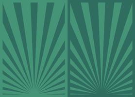 ensemble de 2 affiches verticales vertes d'inspiration rétro, arrière-plans de vacances, différents modèles d'art moderne diy promo sunburst. vecteur