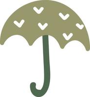 Parapluie avec coeurs blancs, illustration, vecteur sur fond blanc.