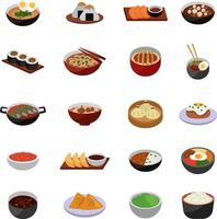 cuisine asiatique, illustration, vecteur sur fond blanc