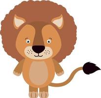 petit lion, illustration, vecteur sur fond blanc.