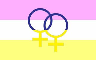 icône de vecteur de symbole de drapeau de minets lesbiennes. symbole lgbtq. paix à l'ukraine. drapeau.