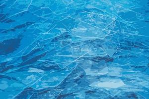 illustration vectorielle réaliste d'une surface de rivière glacée. texture de glace recouverte de neige. fond d'hiver. vecteur