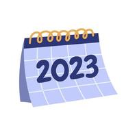 bonne année 2023 texte sur l'illustration vectorielle de la date du calendrier de bureau vecteur