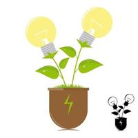 lampes écologiques sur la plante vecteur